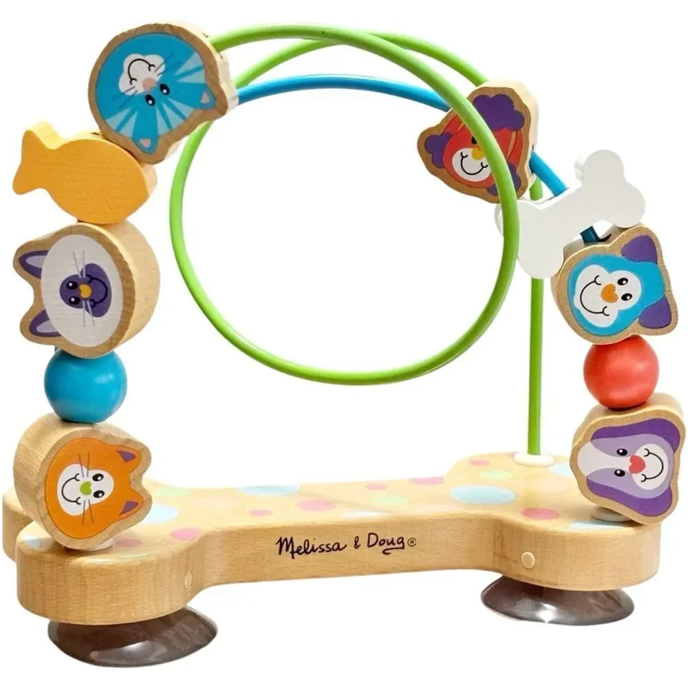 Melissa & Doug First Play Pets Wooden Bead Maze Suction Cups Babies Kids Toy.